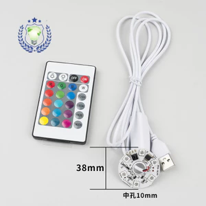 9QXH USB 5v RGB Đèn Hạt Gradient đầy màu sắc với đèn điều khiển từ xa + Cáp chuyển đổi USB Nguồn sáng
