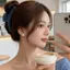 Kẹp Tóc Chống Trượt Thiết Kế Nơ Chấm Bi, Kiểu Dáng Hàn Quốc Cho Tóc Xoăn Dày