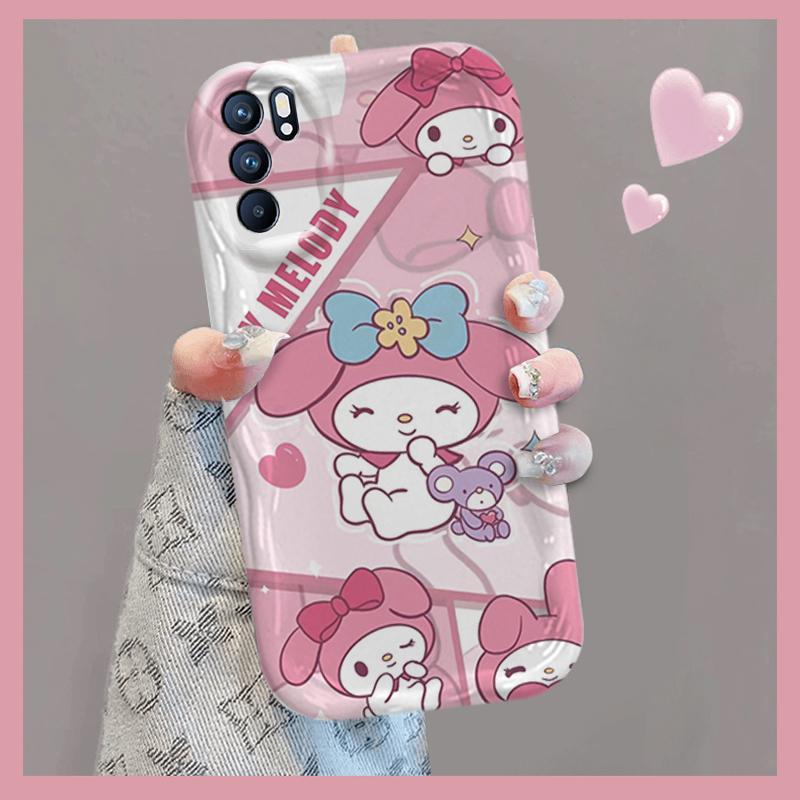 Ốp Silicon Hoạt Hình Cho OPPO A16 A16S A16K 3D Girls Soft TPU Sanrio My Melody Vỏ Điện Thoại Chống Sốc