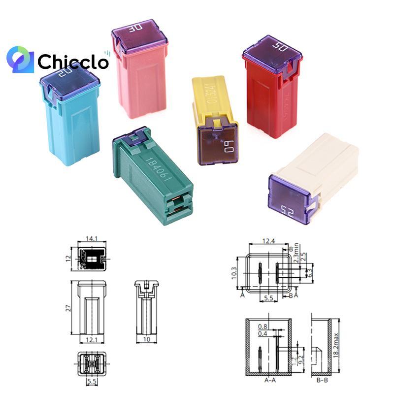 [chiccloset0] Cầu chì vuông Mini 32V 20A 25A 30A 40A 50A60A Cầu chì ô tô có hộp nhựa Đẹp