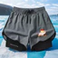 Quần short thể thao hai lớp, phù hợp vận động như đi xe đạp và chạy marathon, quick-dry và mềm mại cho mùa hè