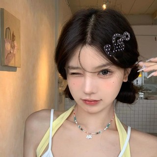 Vận chuyển nhanh - Kẹp tóc hình note nhạc Hàn Quốc có chấm bi và sọc, chống trơn trượt dành cho bé gái