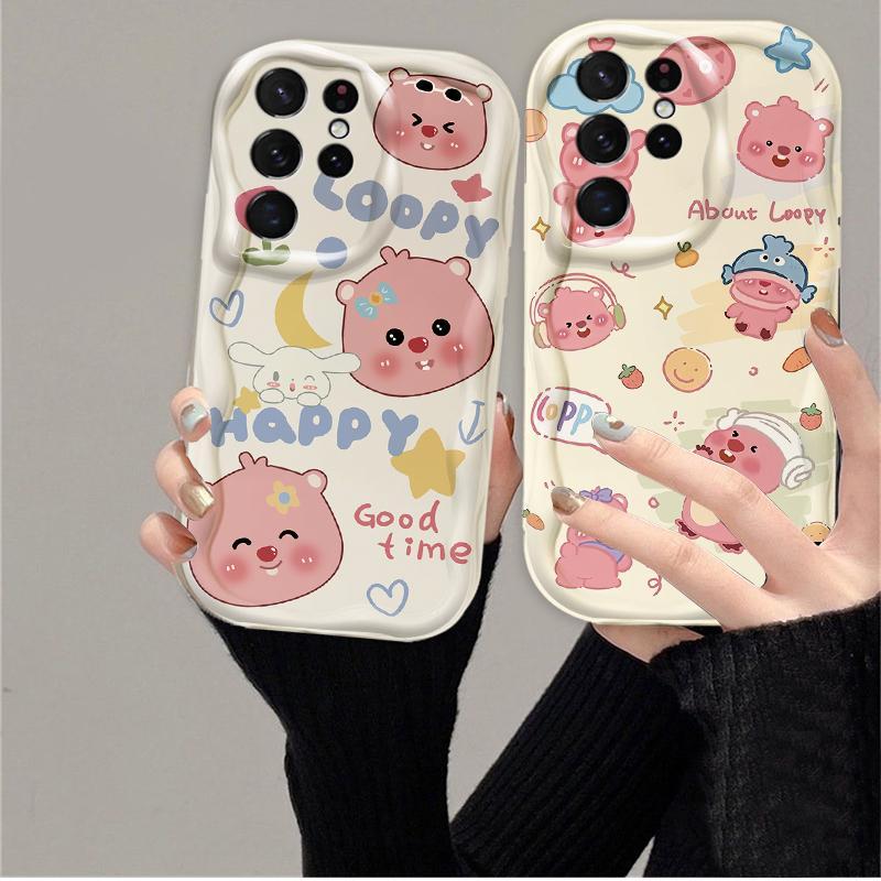 Thích Hợp Cho Samsung S20 S21 S22 S23 S24 S25 S26 + FE Plus Ultra 3D Bảo Vệ TPU Mềm Hoạt Hình Dễ Thương Loopy Vỏ Điện Thoại Chống Sốc