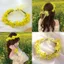 Vòng hoa hoa hạt cải dầu PYCOU, Danh lam thắng cảnh mục vụ Băng đô hoa bằng vải sáng, Băng đô hoàn hảo Vòng hoa hoa cho bé gái Phụ kiện tóc trẻ em Hoa cô dâu Vương miện đi biển