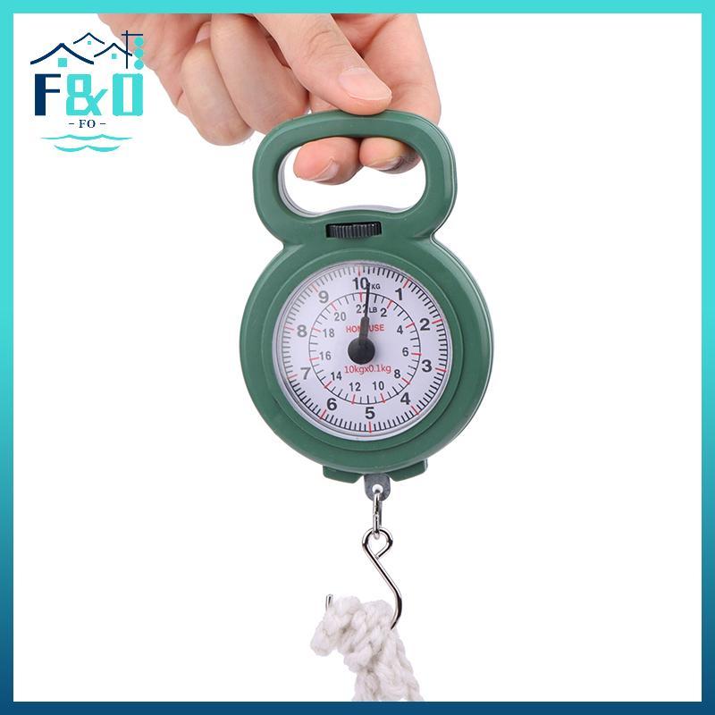 Cân treo lò xo mini con trỏ 10kg, di động, dùng cho câu cá/hành lý/thực phẩm