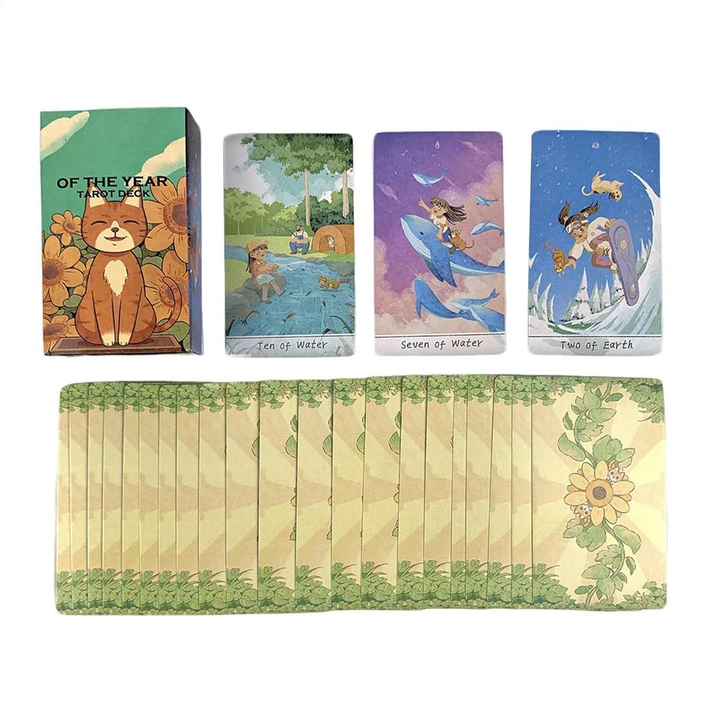 Tarot Cards Tarot Card Set Year Theme 10.5x6.2cm Pocket Size Spirit Deck Book 78X For Divination Astrology junlavn