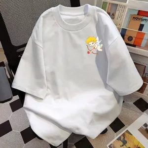Áo phông basic tay lỡ thời trang, unisex hình thiên thần in ng ự c-chang3158