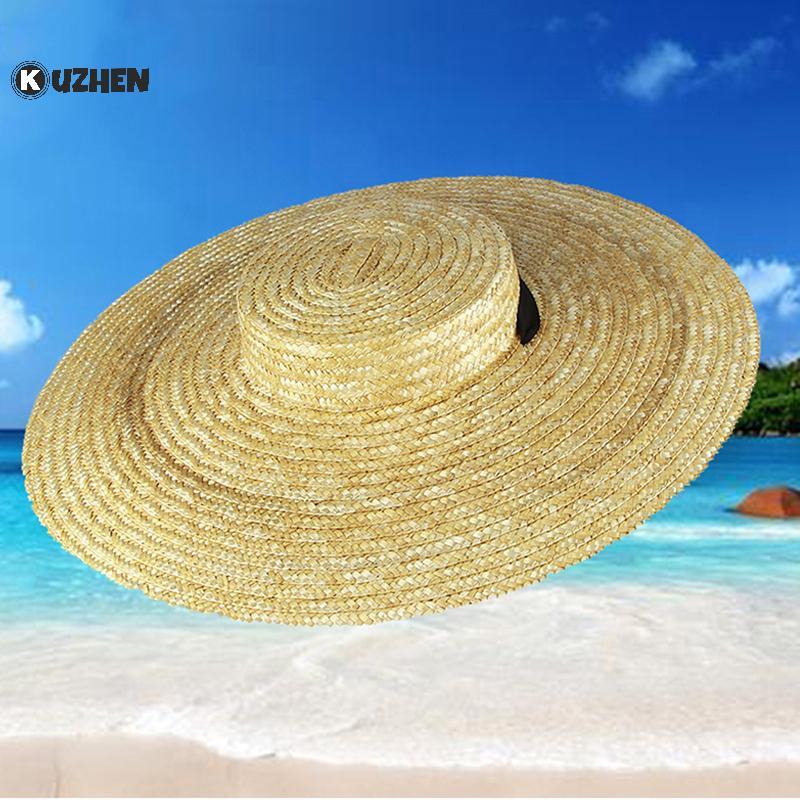 KUZHEN Mũ Rộng Vành Rơm Cho Nữ Đi Biển, Che Nắng Mùa Hè