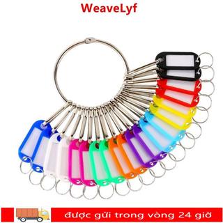 WEAVELYF 10 / 20 / 30 / 40 Miếng Vòng Chìa Khóa, Có Biển Số Thẻ Chìa Khóa Nhựa, Nhẫn Chia Kim Loại Hình Chữ Nhật Dây Xích Chìa Khóa Cửa Sổ Trong Suốt Phụ Kiện Cho Thuê