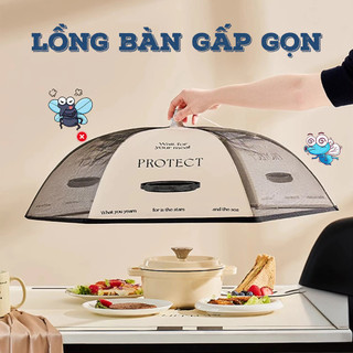 Lồng bàn đậy thức ăn gấp gọn thoáng khí chống côn trùng lồng bàn vải gấp gọn đậy thức ăn