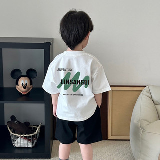 (Từ 1-12 tuổi) Áo thun ngắn tay trẻ em, áo thun in hình chó hoạt hình, cổ tròn, đa năng.