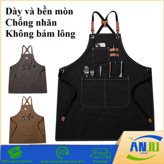 Tạp Dề Vải Bố Dây đai Vai Có Thể điều Chỉnh Nhiều Túi Dùng được Cho Cả Nam Và Nữ Tạp Dề Làm Việc