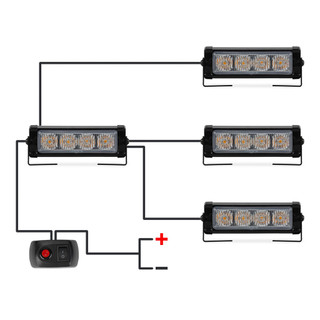 Xe Ô Tô 4 Trong 1 LED Trung Quốc Lưới Mái Nhấp Nháy Đèn Cảnh Báo Địa Hình Đèn Báo Khẩn Cấp Nhấp Nháy