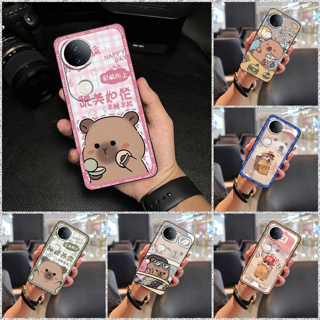 Cặp Đôi Thiết Kế Thời Trang Ốp Lưng Điện Thoại VIVO S20 Phim Hoạt Hình Bọc Toàn Bộ Chống Bụi Túi Điện Thoại Bền Chống Va Đập Chống Sốc Graffiti Dễ Thương Chống Thấm Nước TPU Vỏ Mềm Silicon