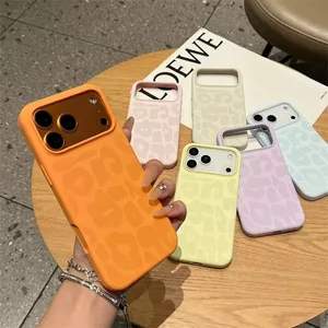 Ốp Điện Thoại Silicon Mềm Chống Sốc Cao Cấp Cao Cấp Cho iPhone 17 16 15 14 13 12 11 Pro Max Màu Da Báo in Tích Hợp Vỏ Nhung