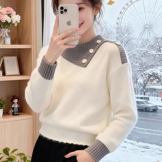 Dệt Kim Áo Len Chui Đầu Dài Tay Thu Đông, Phong Cách Hàn Quốc