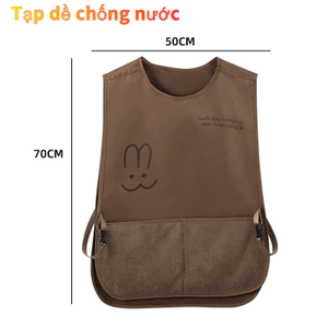 Tạp dề chống dầu cho phụ nữ, dễ thương, hoạt hình, chống nước, dài 70cm, có thể điều chỉnh