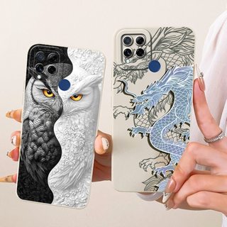 Ốp Lưng Cho Realme C15 Bao Da Thời Trang Sơn Hoa Cúc Vỏ Điện Thoại Silicon Mềm Chống Sốc Funda Cho RealmeC15 C 15 RMX2180 Ốp Lưng