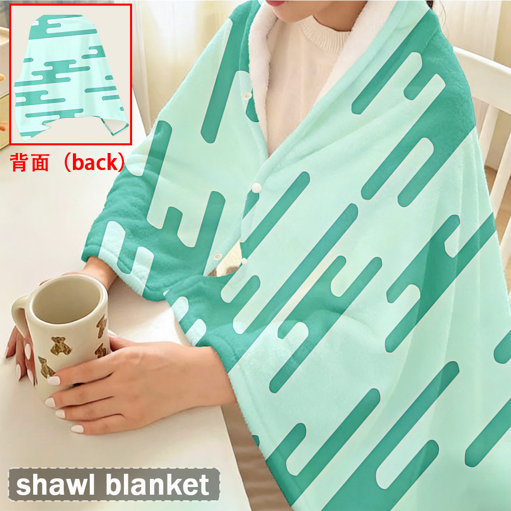 Chăn nút bấm Demon Slayer Flannel, Khăn choàng Flannel đa chức năng, có thể đeo để sử dụng tại văn phòng, Thiết bị du lịch ngoài trời.
