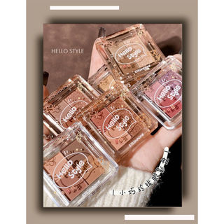 Miễn phí vận chuyển khi vận chuyển ~ Đá Nho Hồng Tím Ba Màu Phấn Mắt Di Động Màu Đất Mờ Ngọc Trai Mịn Flash Màu Đất