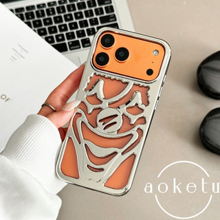 Sáng tạo mạ điện ba chiều rỗng chú hề thích hợp cho vỏ điện thoại Apple 17promax 16 tản nhiệt rỗng 15promax sang trọng 14pro / / 12 / 13promax bìa mềm