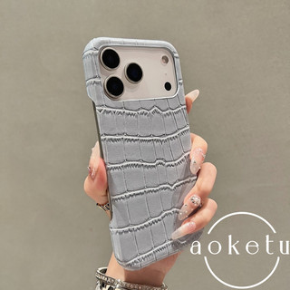Ốp Điện Thoại Nửa Gói Họa Tiết Cá Sấu Emma Sang Trọng Thích Hợp Cho iPhone 14 15 16 17 Pro Max Da Nửa Gói Tản Nhiệt Và Chống Rơi Bìa Cứng