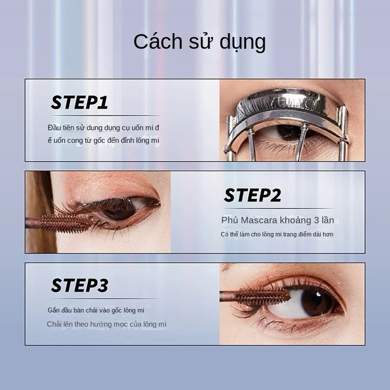 Mascara PIARA dạng ống bạc nhỏ, dài tự nhiên, cong, đậm đặc nhanh khô không thấm nước, lâu trôi và không dễ lem