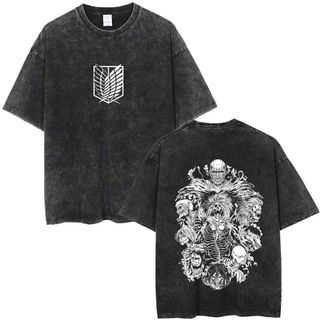 Áo thun Unisex Cotton Retro Attack on Titan, Form Rộng Thoải Mái