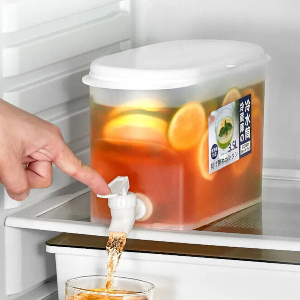 Bình đựng nước lạnh bằng nhựa Hộp đựng nước lạnh tiện lợi 3,5L Ấm đun nước uống có vòi Trái cây Ấm trà Tủ lạnh