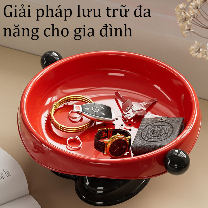Khay đựng Trái Cây, Bánh Kẹo Cute, Có Khay Thoát Nước Thông Minh, Nhựa PP Cao Cấp, Thiết Kế Có Thể Tháo Rời