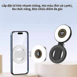 Đèn Chiếu Sáng Mini Hút Nam Châm Có Thể Gập 360° Xoay Điều Chỉnh ánh Sáng Lạnh Và ấm Cầm Tay Siêu Sáng