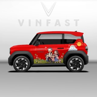 Tem dán xe VF3 - Tem VF3 cao cấp Decal dán xe VF3 MẪU TEM GIA ĐÌNH FAMILY ( mẫu VF3 - 60)