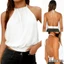 Áo Crop top không tay cổ dây màu trơn cho nữ