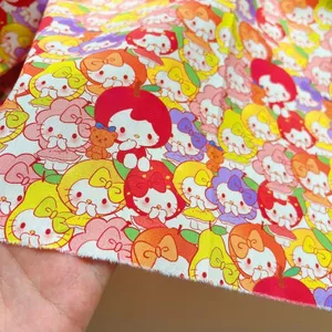 Tất Cả Cotton 40 Đếm Mùa Xuân Mùa Hè In Hình Vải Mèo Dễ Thương Quần Áo Phụ Kiện Tóc Túi Tóc Handmade diy Vải 4.3