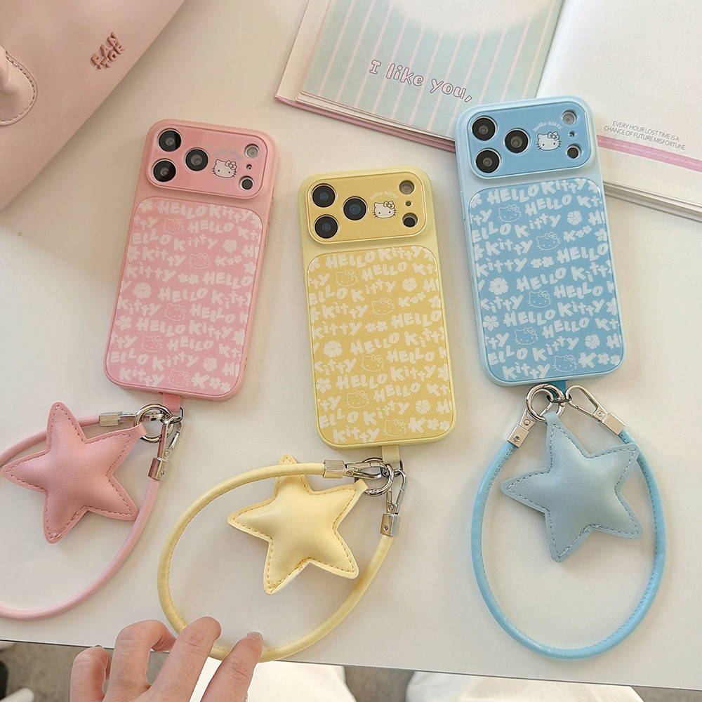 Cat Star Love Heart Móc khóa dây da cho điện thoại, dây đeo cổ tay đa năng