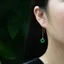 Bông tai xanh đầy đá, Bông tai hình tròn đơn giản cổ điển