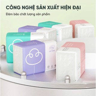 [Thùng 30 gói] Giấy ăn rút TopGia 3 màu 300 tờ 4 lớp cao cấp, mềm mịn, an toàn