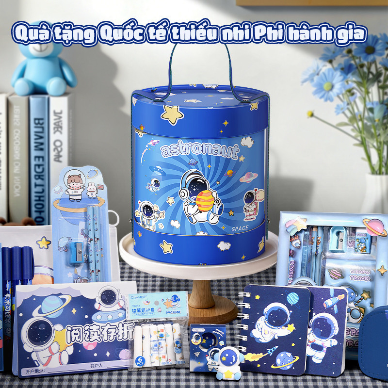 Hộp Quà Tặng Văn Phòng Phẩm Túi Quà Tặng Đồ Dùng Học Sinh Dễ Thương Chủ Đề Phi Hành Gia Dành Cho Mùa Tốt Nghiệp 1/6
