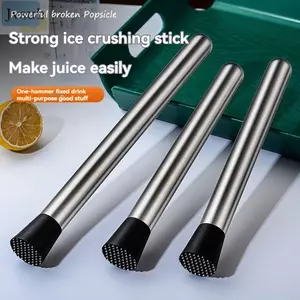 JVSUB Ice Cocktail Nghiền nát, Thanh Dụng cụ ép búa chanh bằng thép không gỉ, Cocktail bền bỉ Popsicle Mash Juice Stick Popsicle Smash Batter để uống trái cây DIY