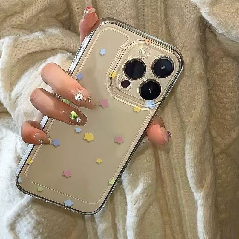 Đơn Giản Kẹo Màu Ngôi Sao Điện Thoại Trường Hợp Cho iPhone 17 16 15 14 13 12 11 Pro Max X XR XS Max 7 8 Plus SE2020