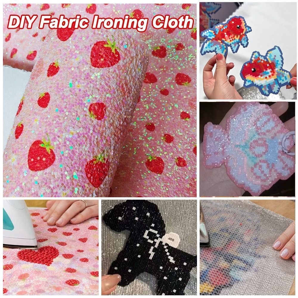 HIGHVIEWLS Vải ủi DIY, Vải nướng lấp lánh, Hạt cầu chì lấp lánh thủ công, Hạt chuyển màu chịu nhiệt, Có thể tái sử dụng, Đồ chơi hạt thủ công