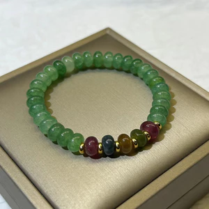 Thiết Kế Năm Phước Lành Tourmaline Bàn Tính Hạt Vòng Tay Nữ Mới Vintage Cung Điện Phong Cách Aventurine Vòng Tay May Mắn