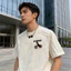 Áo thun nam in chữ thời trang, dáng oversize, cổ tròn chất lượng cao, phù hợp mùa hè