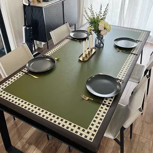 thảm trải bàn da vintage lót bàn ăn chống thấm nước dầu mỡ cách nhiệt chống trơn trượt trang trí bàn làm việc cao cấp bền