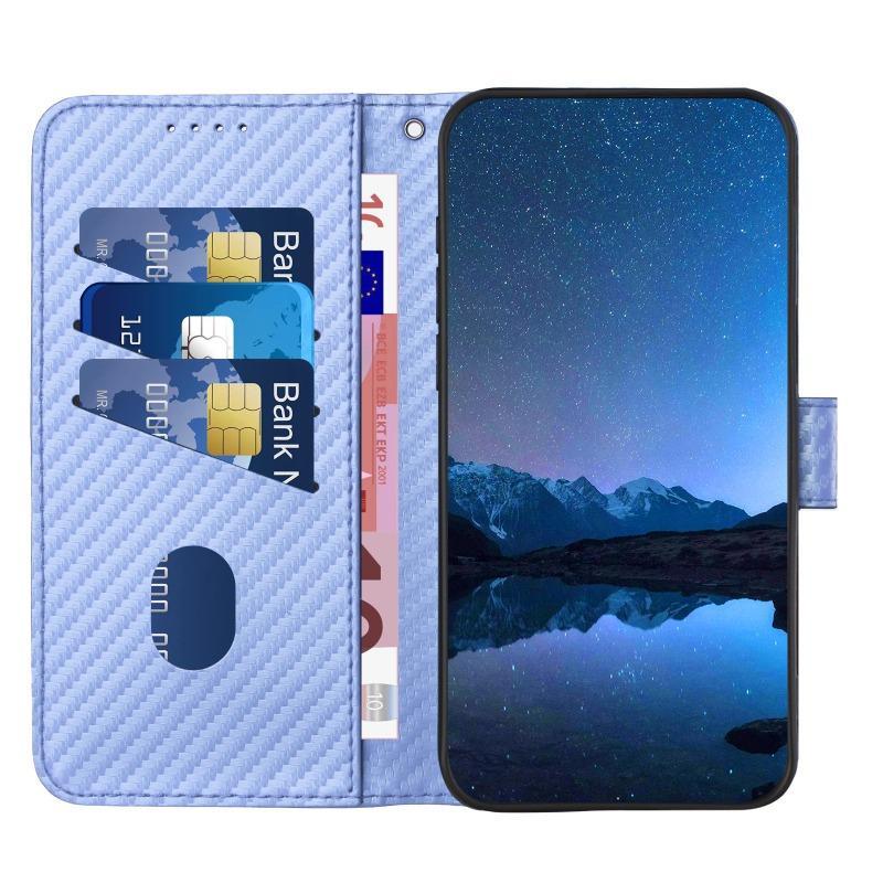 Ốp Lưng Cho Vivo Y31d Y51 Pro Màu Trơn Sợi Carbon Thiết Kế Họa Tiết Thẻ Da Solots Dây Đeo Tay TPU Mềm Chống Rơi Vỏ Điện Thoại