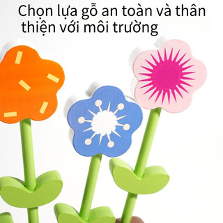 Đồ chơi cắm hoa gỗ – Rèn luyện trí thông minh, tập trung, tư duy logic, phân biệt màu, phối hợp tay mắt, quà sinh nhật
