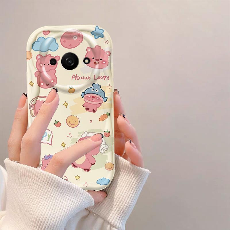Thích hợp cho Redmi A3 / POCO C61 4G 3D Girls Soft TPU Phim hoạt hình dễ thương Loopy Vỏ điện thoại chống sốc