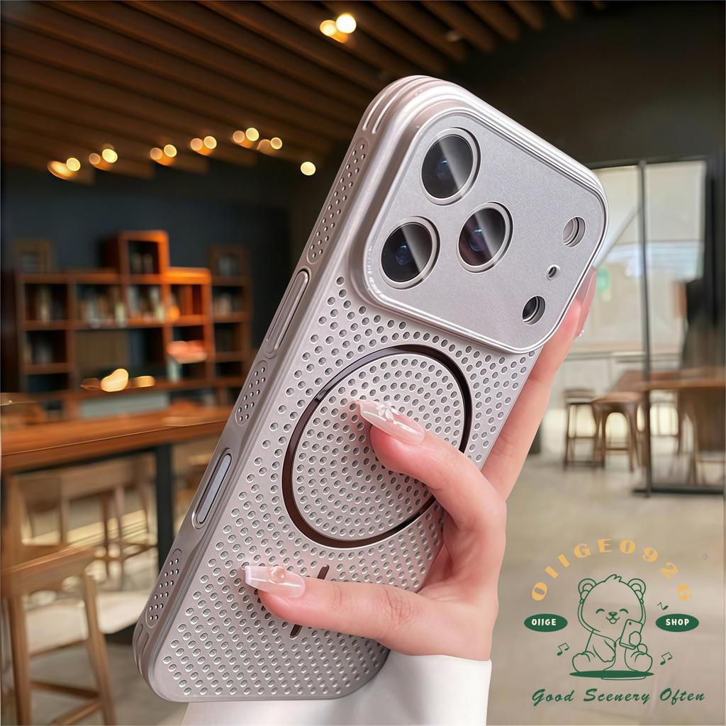 【 Ốp lưng iPhone17 】 Vỏ lưới tản nhiệt mờ Vỏ điện thoại từ tính iPhone17 Pro Max 16 15 14 13 cho vỏ iPhone Vỏ mềm silicon TPU chống sốc
