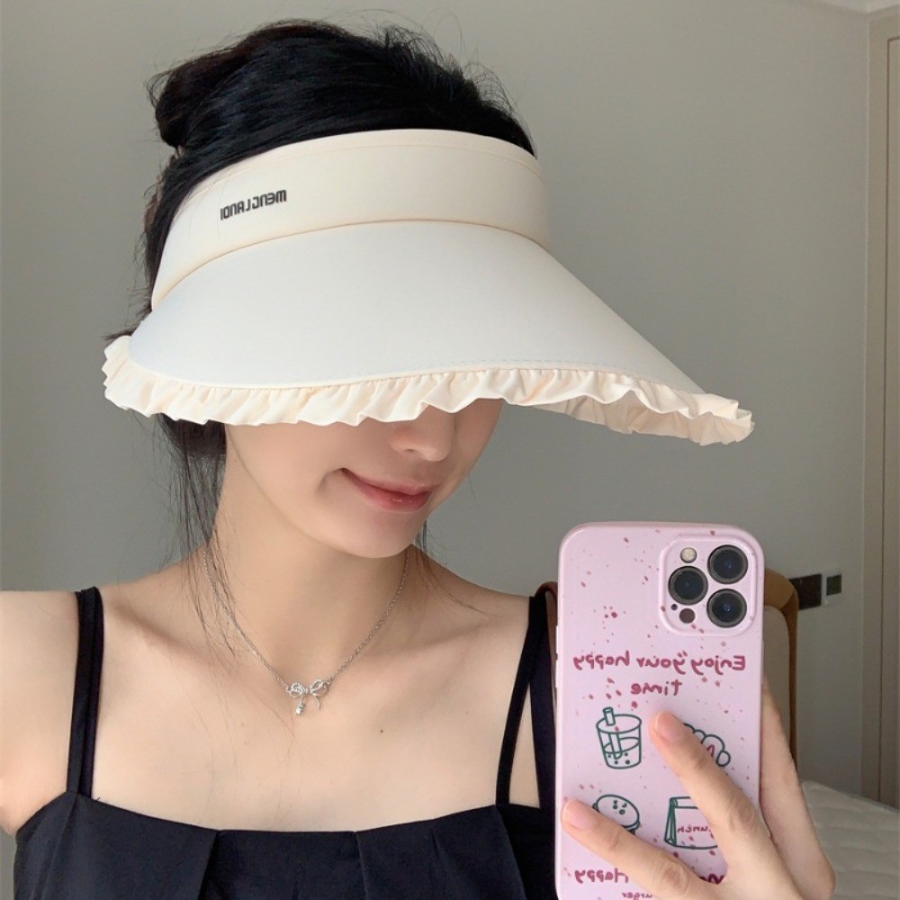 Mũ Chống Nắng Hululu Phong Cách Mới, Vành Lớn Thoáng Khí, Chất Liệu Lụa, Bảo Vệ Tia UV