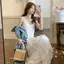 Váy trắng không tay nữ cho mùa hè và đi biển